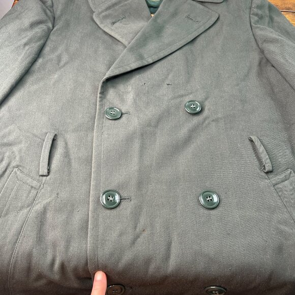 VTG US Army Overcoat Long Trench 36L Vietnam 1971 w/Liner Wool 8405-782-2896 - Picture 4 of 16